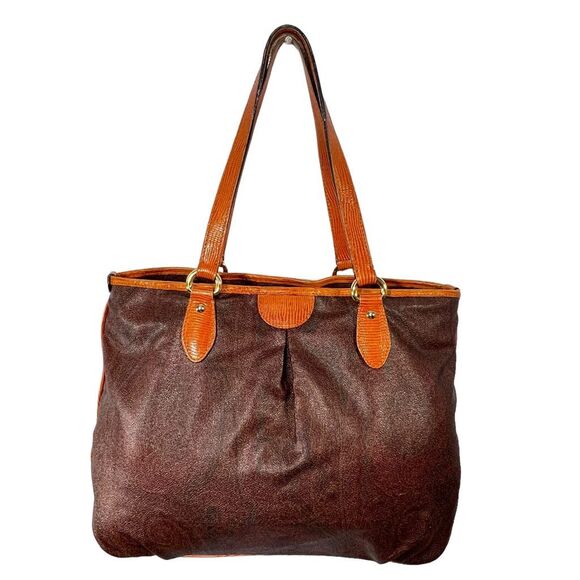 Etro Shoulder Bag Authentic w/serial# Paisley Jacquard Fabric Tote Leather Trim - Picture 13 of 14